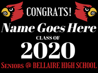 Bellaire High School Yard Sign-Set of 10- Name Customized Style 4