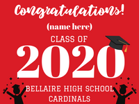 Bellaire High School Yard Sign-Single- Name Customized Style 2