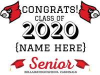 Bellaire High School Yard Sign-Single- Name Customized