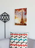 Sunset at the Eifel Tower Square Canvas