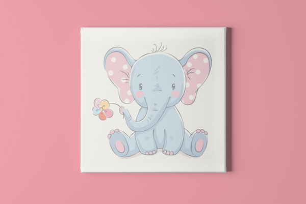 Baby Elephant Square Canvas