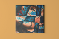 Abstract Woman's Profile Square Canvas