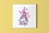 Butterflies at Eifel Tower Square Canvas