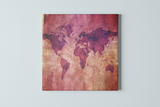 World Map Square Canvas