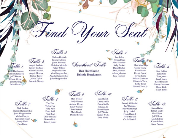 Seating Chart- Customized